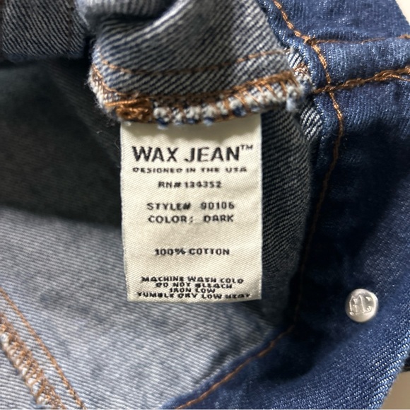 Wax Jean Denim Jacket Women’s Medium Blue 90’s Embroidered Trucker Casual Floral - Picture 8 of 15